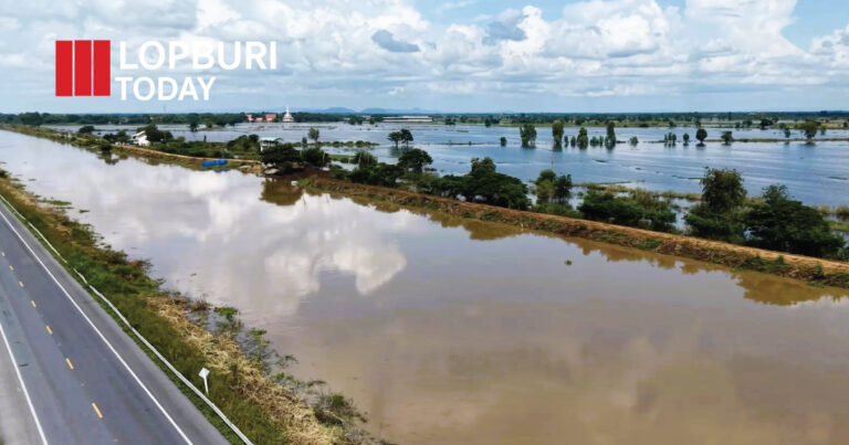 ระบายน้ำบางโฉมศรี–มโนรมย์หนุน ระดับน้ำลพบุรี–บ้านหมี่–ท่าวุ้งจ่อเพิ่ม 20–30 ซม.